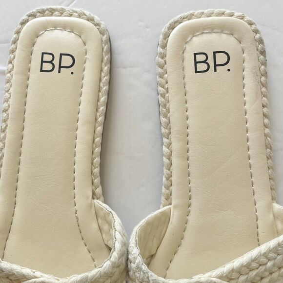 BP Ariya Womens Casual Open Toe Braided Rope Detail Sandals Ivory 5.5 - Picture 4 of 8